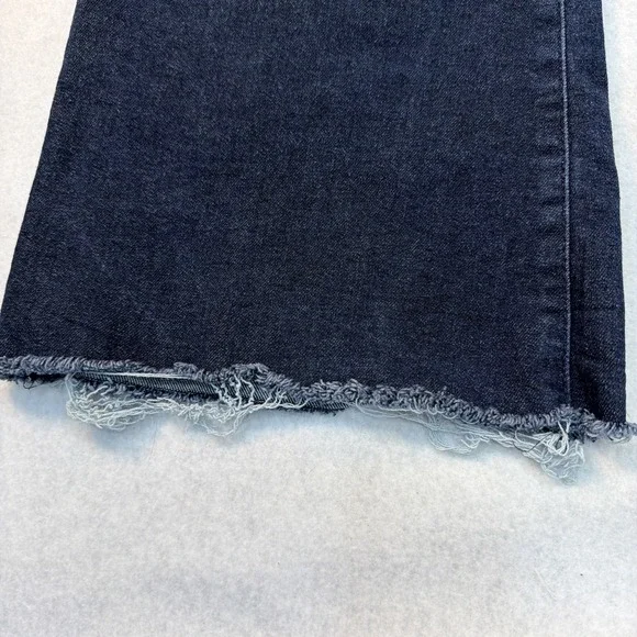 Jessica Simpson Daisy Flare Blue Denim Jeans Womens Size 12 Stretch Raw Hem Y2K - Picture 2 of 16